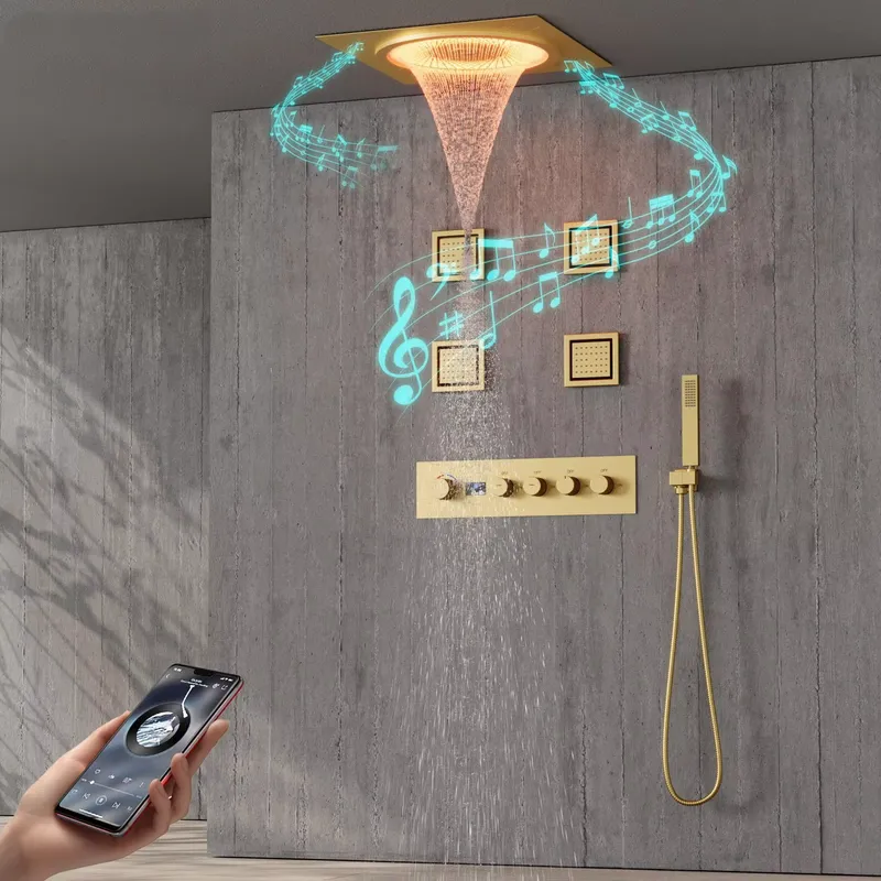Home In Bathroom - Inteligentny zestaw prysznicowy LED z muzyką,