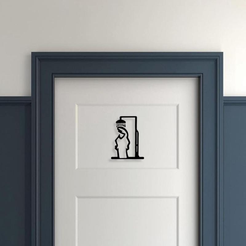 Home Bathroom Door Signs - 1 SZT. Minimalistyczny Metalowy Znak Łazienkowy