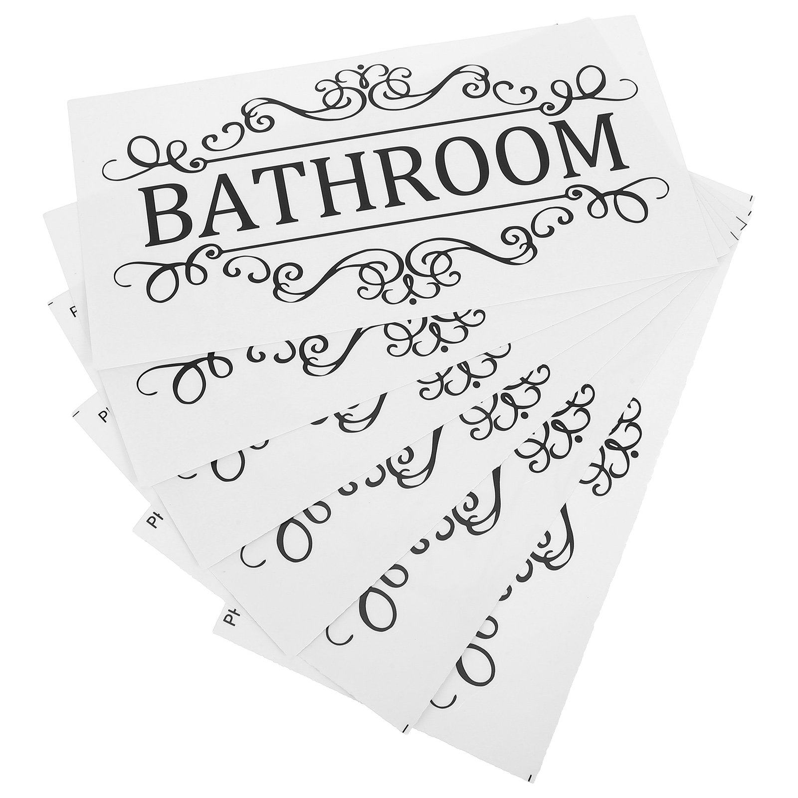 Home Bathroom Door Signs - 6 szt. minimalistycznych prostokątnych naklejek na