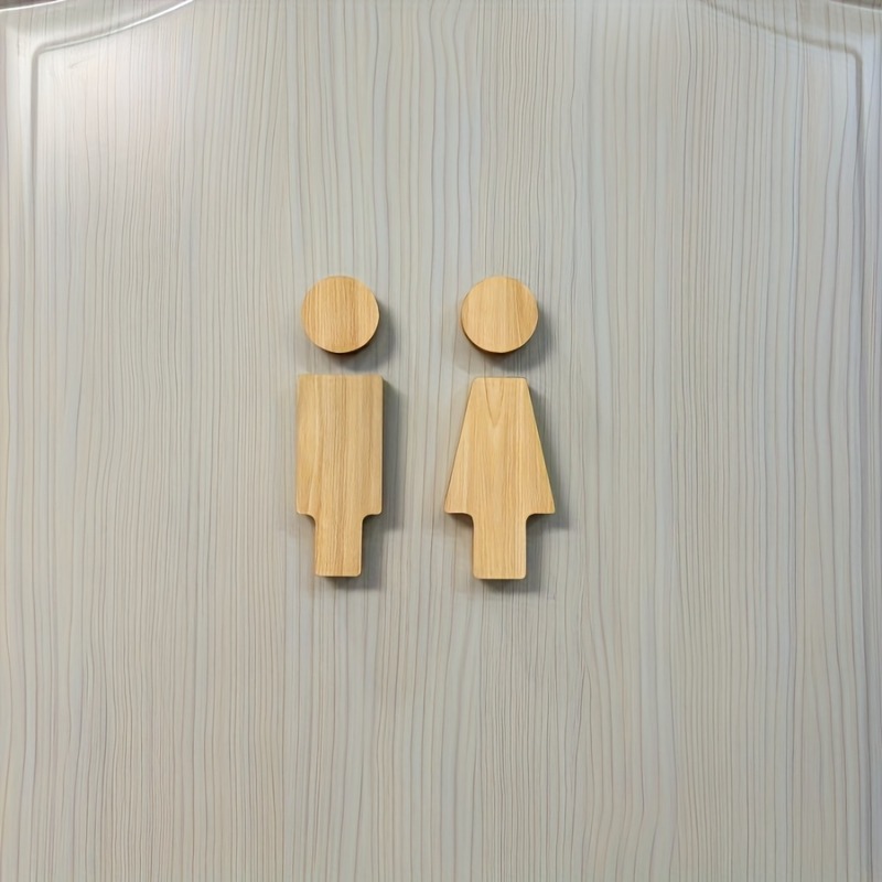Home Bathroom Door Signs - 2 SZT. Drewniany Znak Łazienkowy na