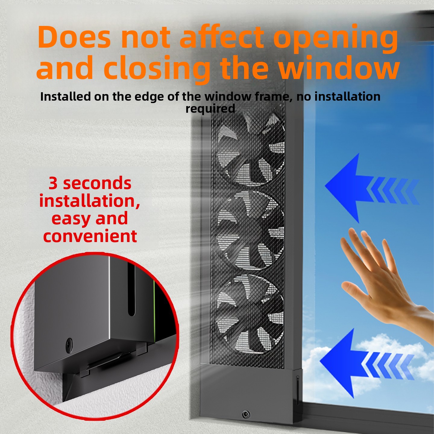 Home Bathroom Ventilation - Bezszlifowy wentylator okienny – mocne ssanie,