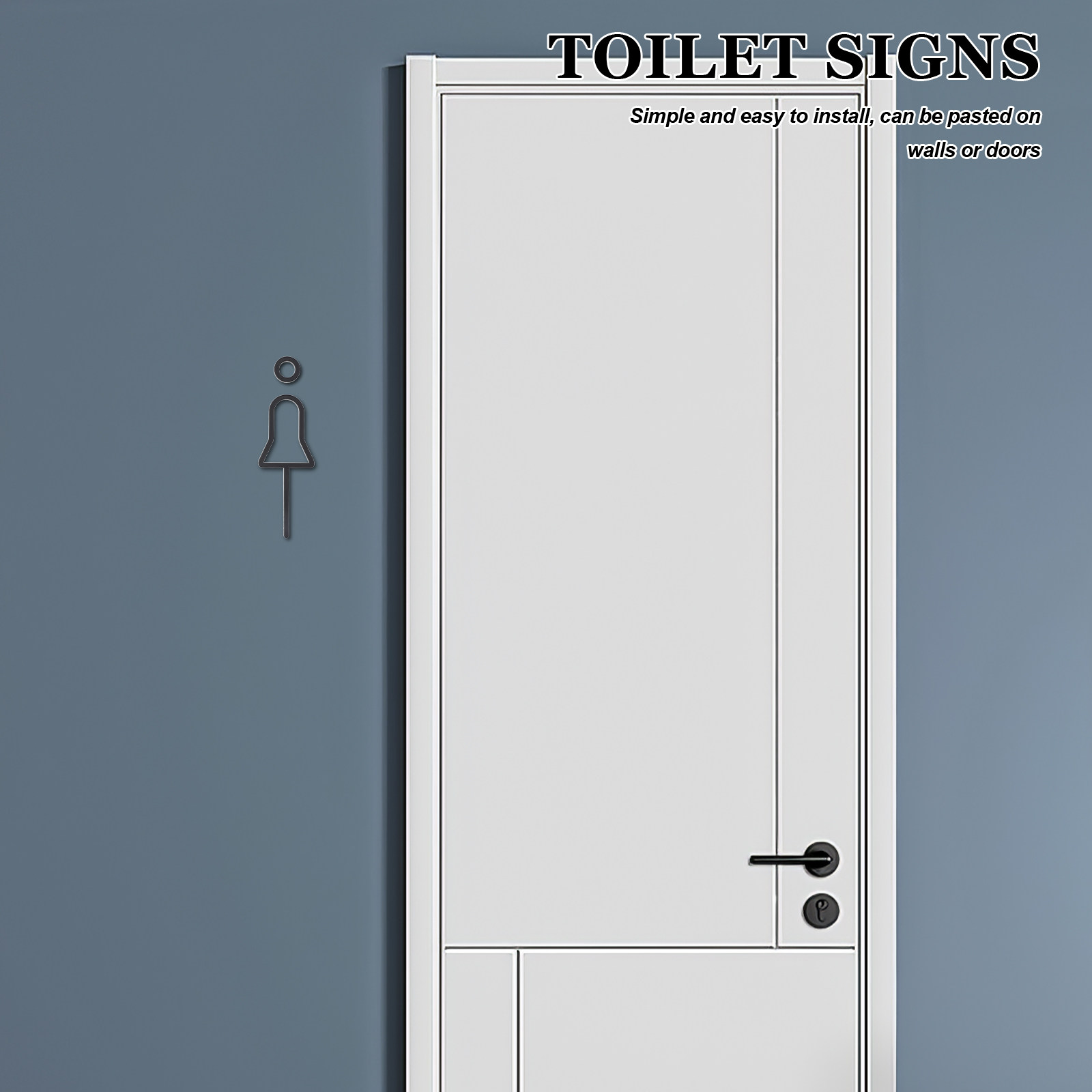 Home Bathroom Door Signs - 1 zestaw stylowych znaków 3D do