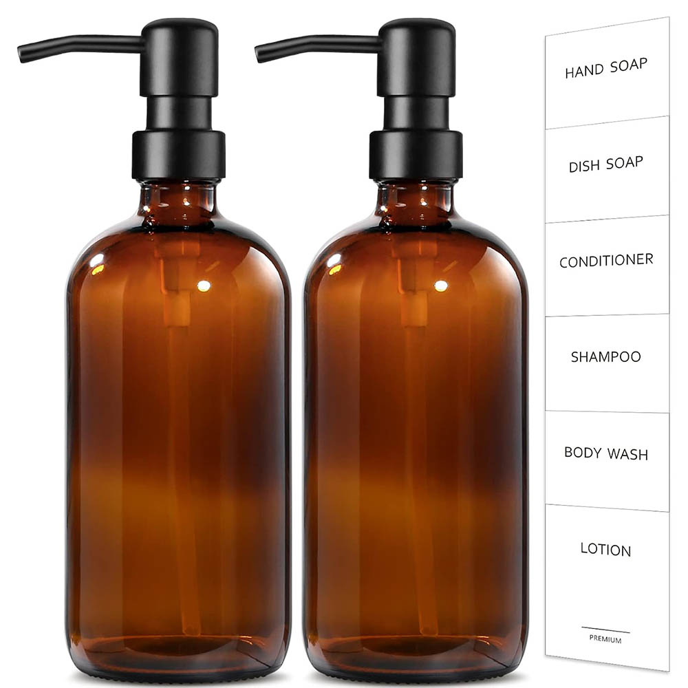 Home Bathroom Soap Dispenser - Dozownik do mydła z bursztynowego szkła,