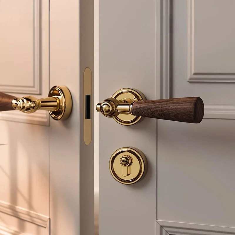 Home Hardware Bathroom Accessories - Zamek do drzwi z drewnianą rączką