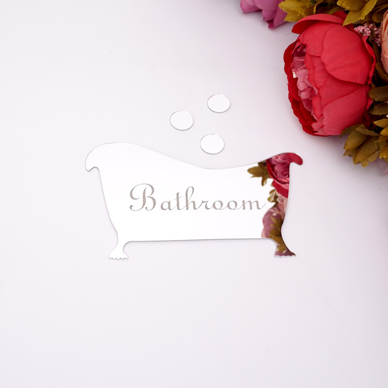 Home Bathroom Door Signs - Znak wejściowy do łazienki Akrylowe lustro