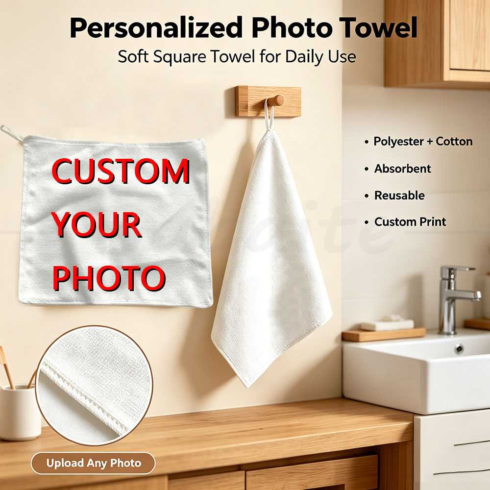 Home Bathroom Images - Ręcznik Kwadratowy z Własnym Zdjęciem, Ręcznik