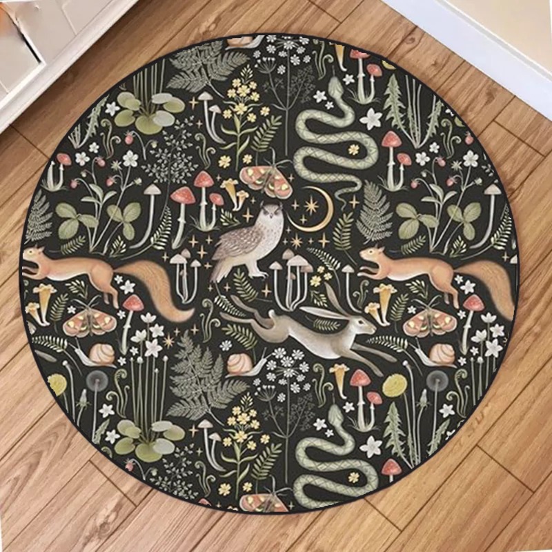 Okrągły dywan z motywem roślin – Home Bathroom Images recenzja i cena