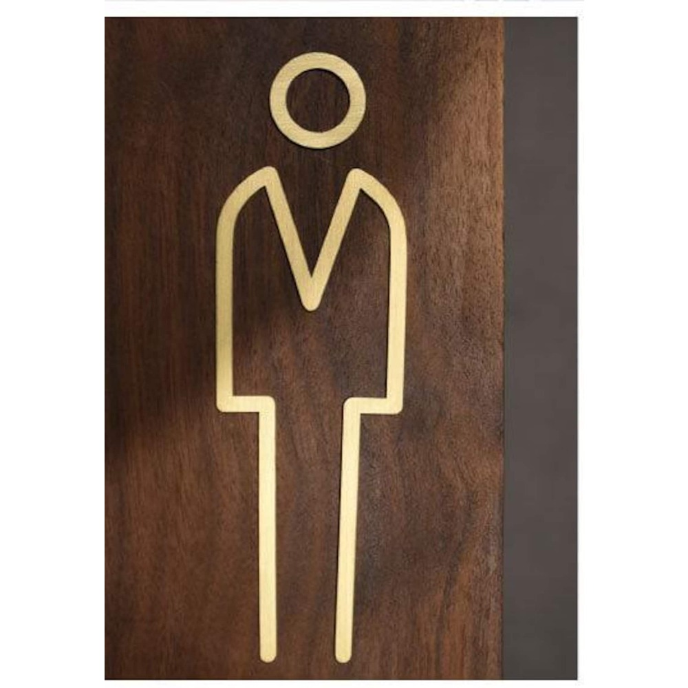 Złoty znak na drzwi toalety z  – Home Bathroom Door Signs recenzja i cena