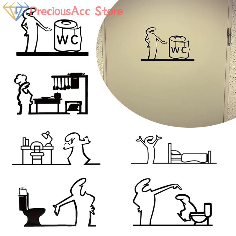 Naklejki La Linea Minimalistyc – Home Bathroom Door Signs recenzja i cena