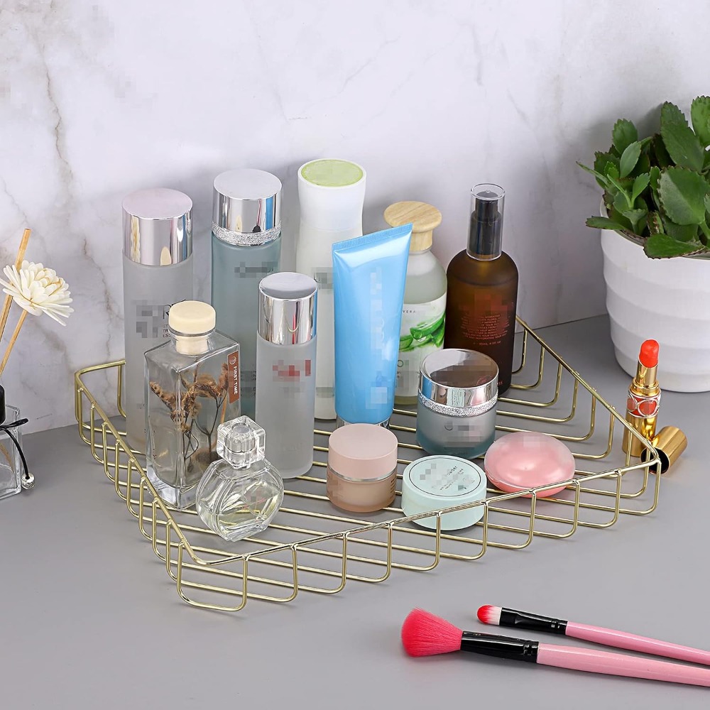 Elegancka złota metalowa taca  – Home Bathroom Images recenzja i cena