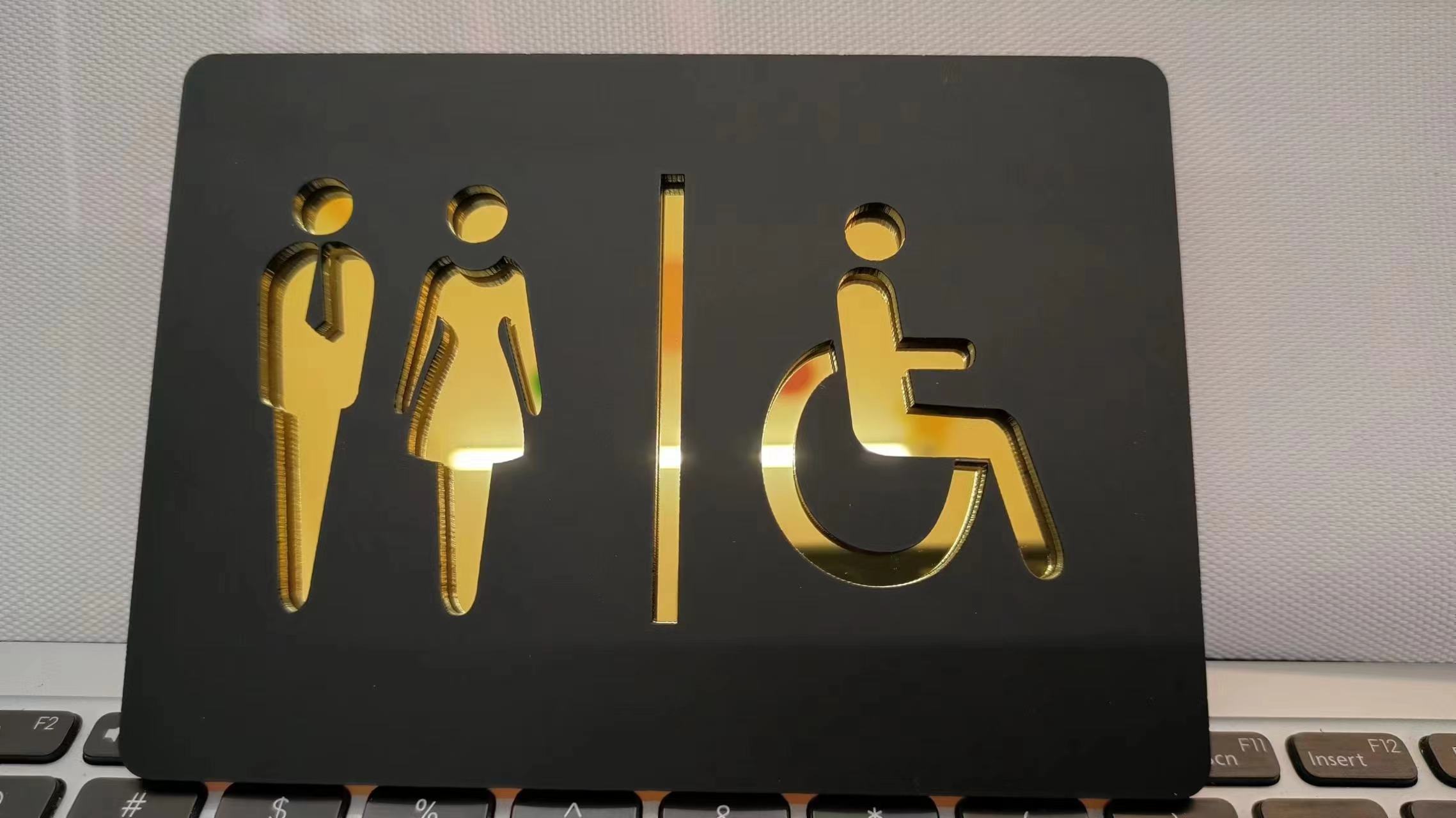 Matowy czarny złoty znak toale – Home Bathroom Door Signs recenzja i cena