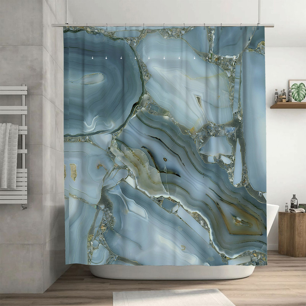 Niebieska marmurowa zasłona pr – Home Bathroom Images recenzja i cena