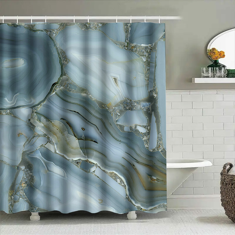 Niebieska marmurowa zasłona pr – Home Bathroom Images recenzja i cena