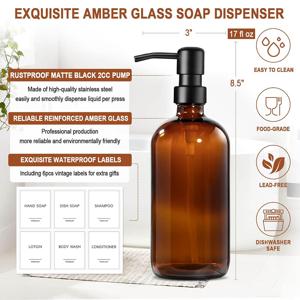 Dozownik do mydła z bursztynow – Home Bathroom Soap Dispenser recenzja i cena